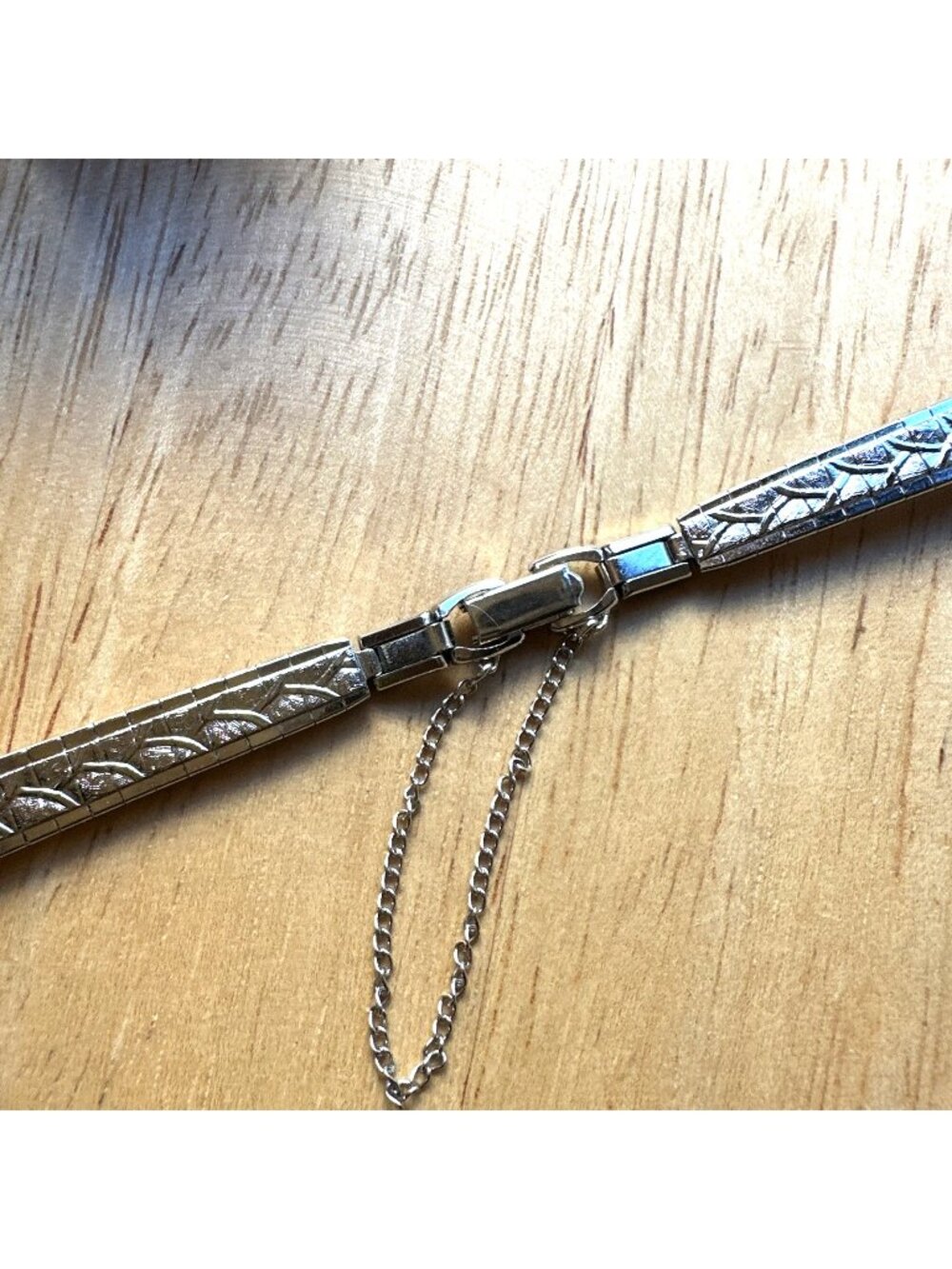 Vintage Stainless Steel Silver Tone 10K RGP Speidel Women Watch Band Chain 8mm